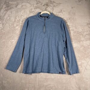 Faherty Men's Sweater Quarter Zip Coastal Casual XL Blue